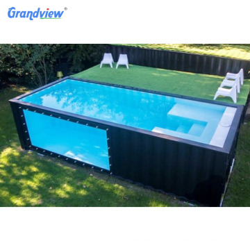 piscina de tamanho grande de tamanho grande para novo design de 20 pés contêiner